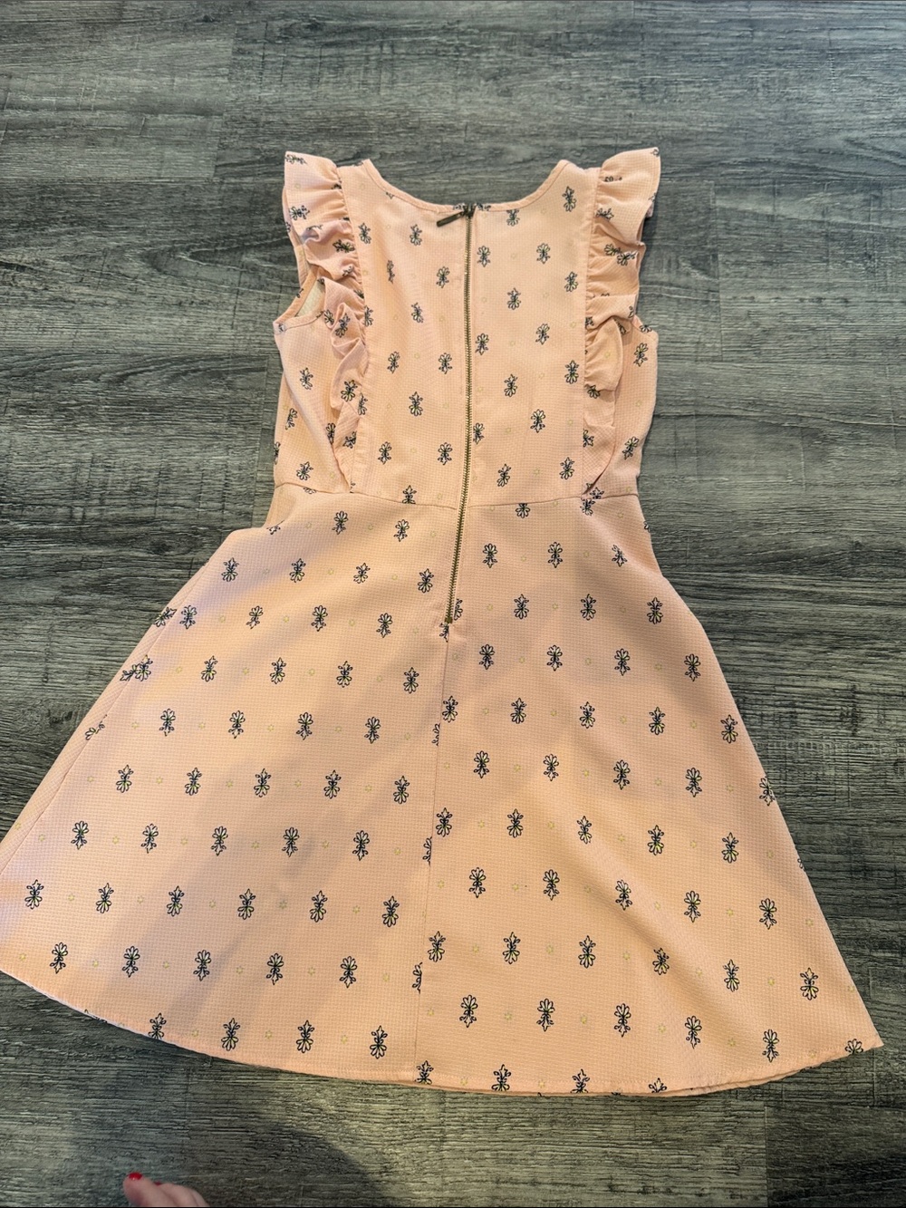 Copper Key Peach Floral Ruffle A-Line Dress - Picture 2 of 3